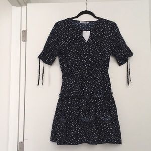 Polka dot mini ruffle dress